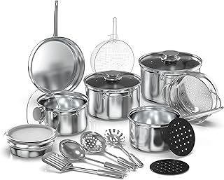 18-Piece Stainless Steel Kitchen Cookware Set