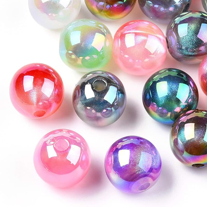 50pcs 15mm Bubblegum Color Acrylic Beads for Jewelry