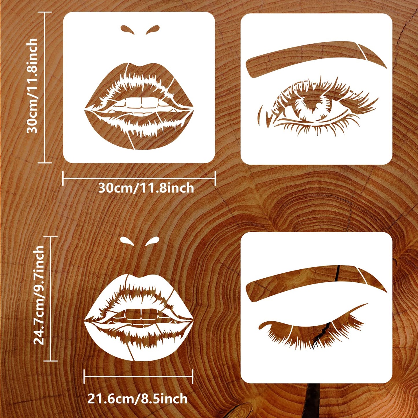LipArt Trio Reusable Facial Features Stencils
