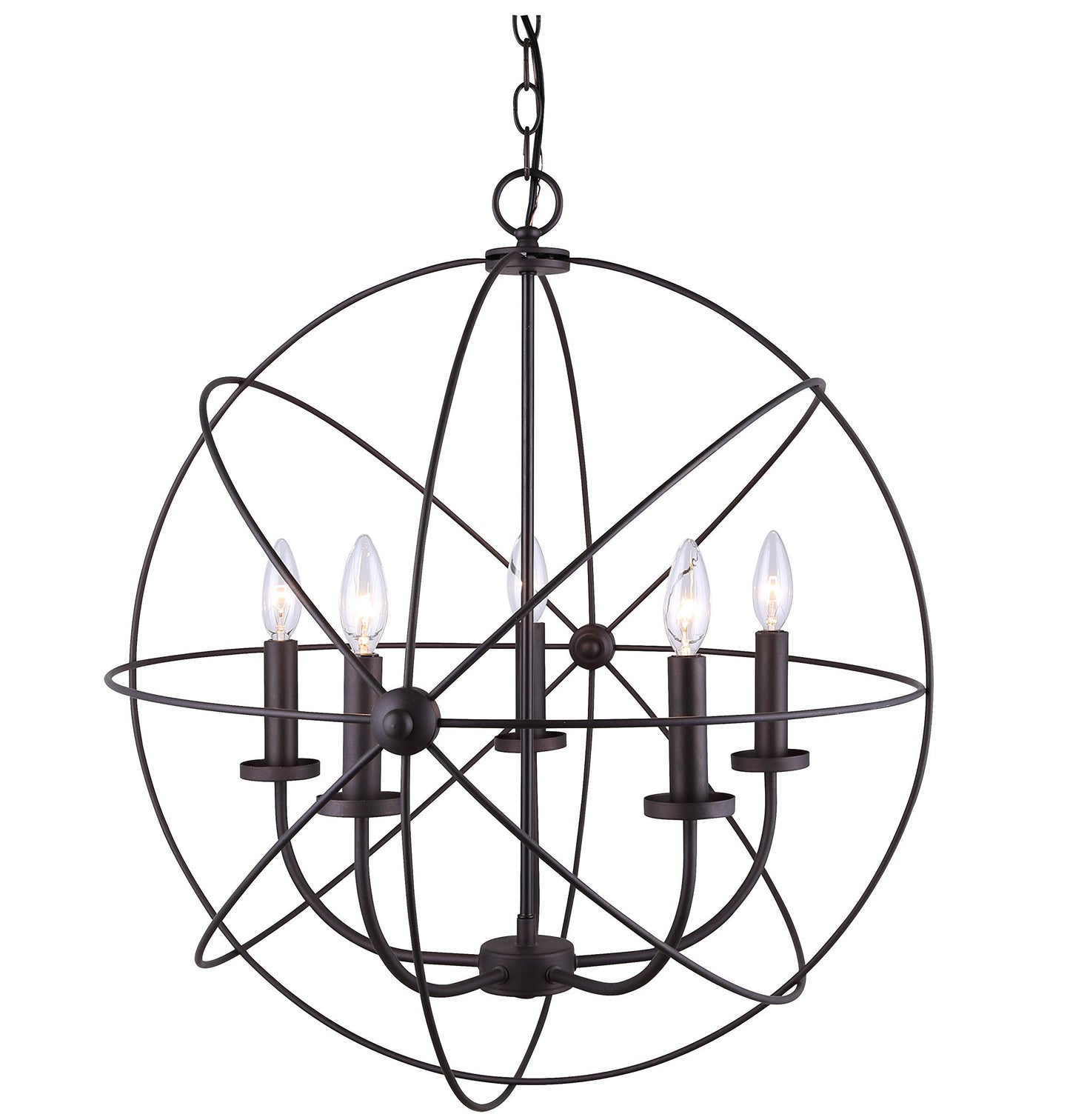 ICH282B05ORB25 Sumerside 5 Light Chandelier, Rubbed Bronze