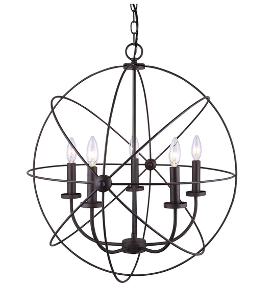 ICH282B05ORB25 Sumerside 5 Light Chandelier, Rubbed Bronze