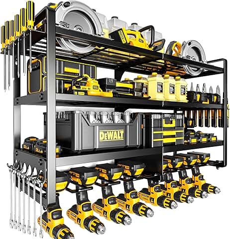 Heavy Duty Wall Mount Tool Organizer with 4 Layers