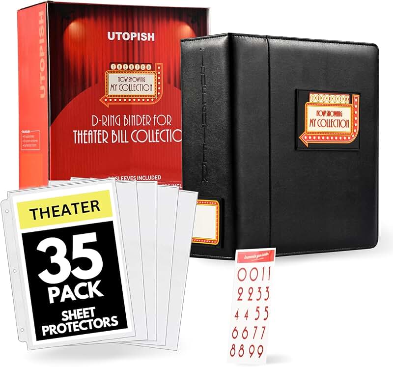 Large Theater Program Binder with Sleeves and Protectors