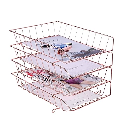 4-Tier Stackable Letter Tray for Mails and Documents