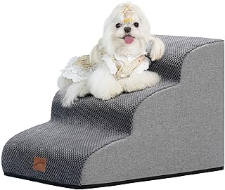 Ramp Dog Stairs for Couch and Chair, 3 Steps, Grey