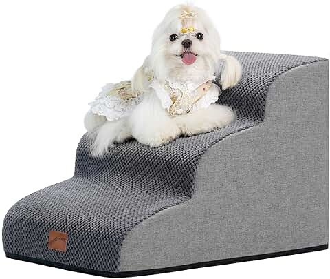Ramp Dog Stairs for Couch and Chair, 3 Steps, Grey