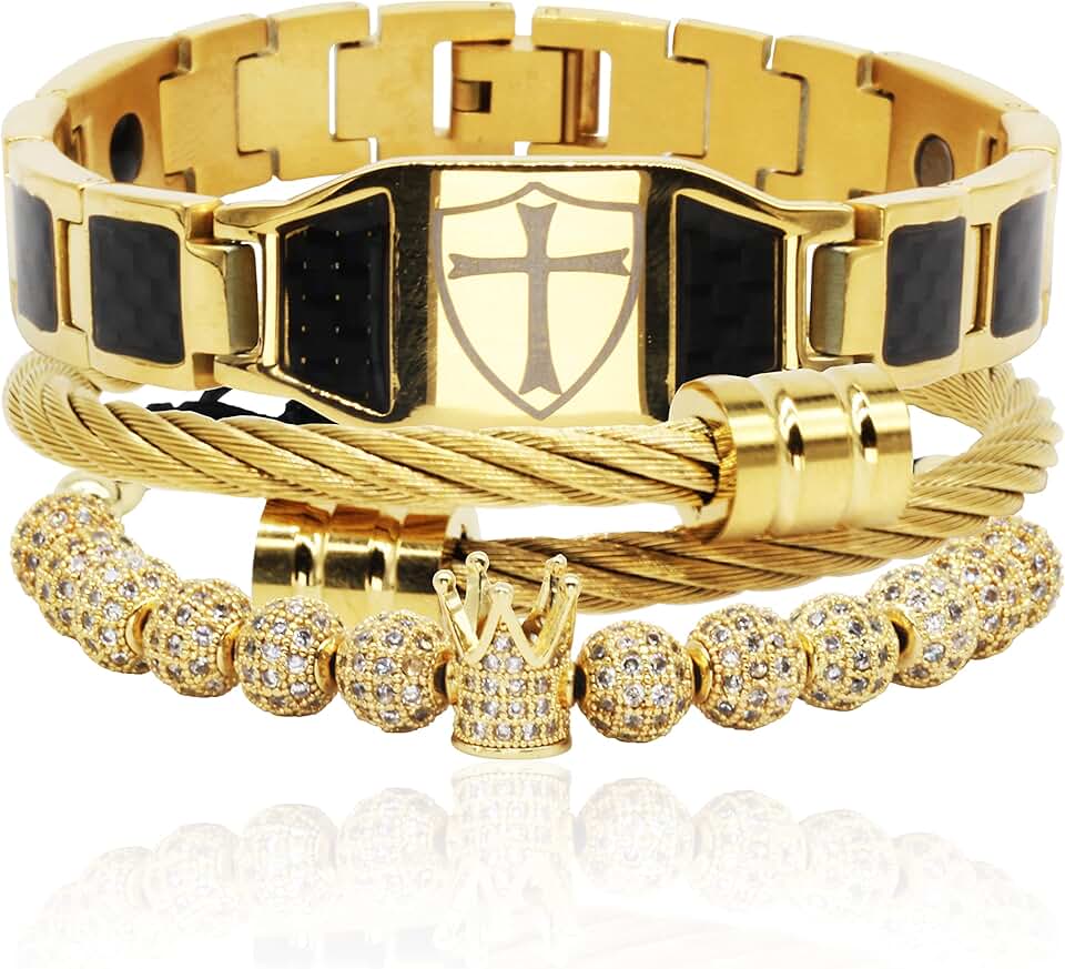 Luxury Copper Bead Cuff Bracelet for Men and Women