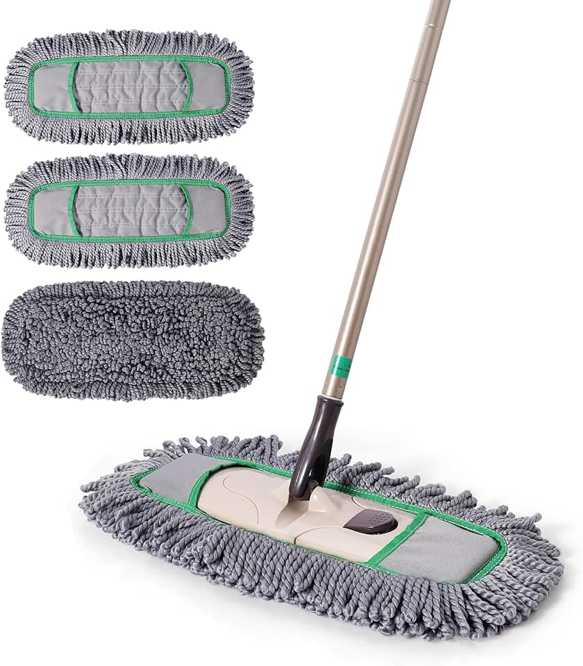 Pro Dust Mop with Microfiber Pads and Telescopic Handle