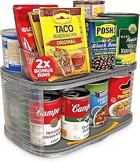 2-Tier Kitchen Organizer for Canned Goods with 360° Rotation