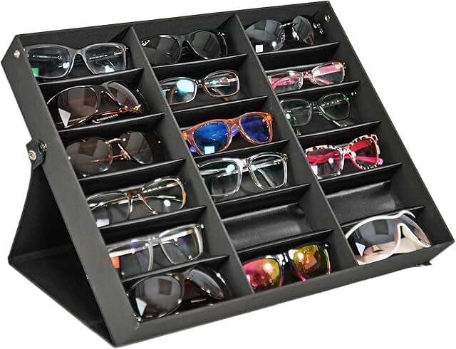 18-Slot Glasses Organizer and Display Case
