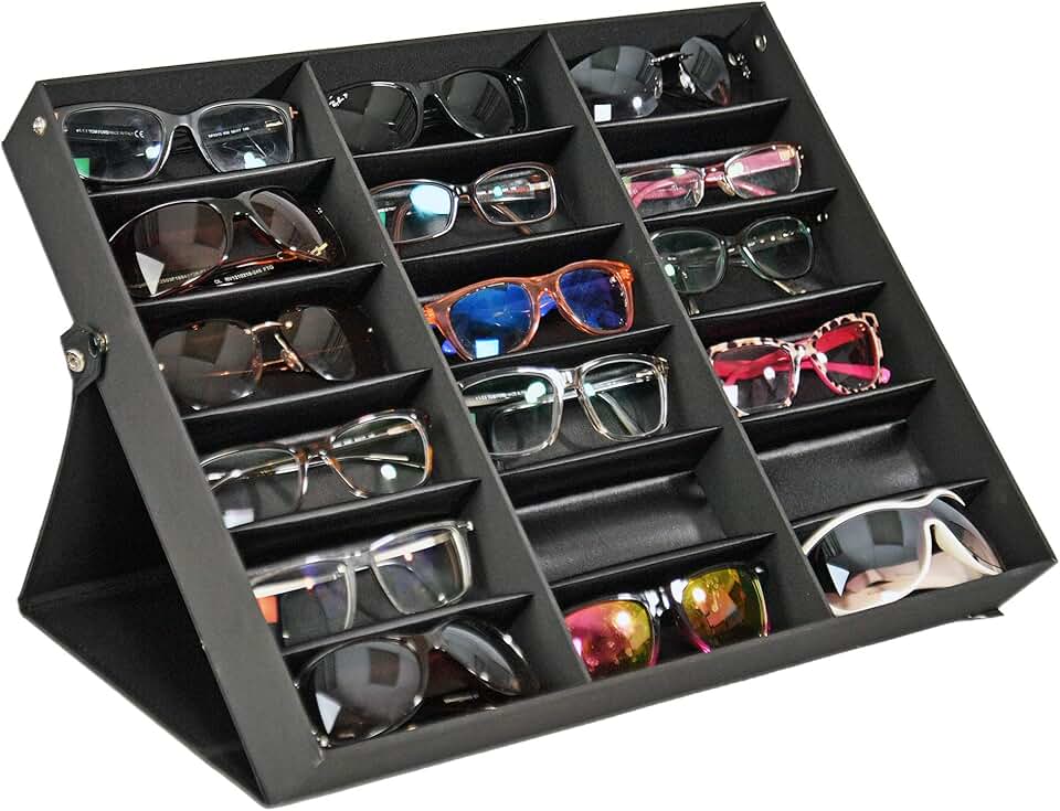 18-Slot Glasses Organizer and Display Case