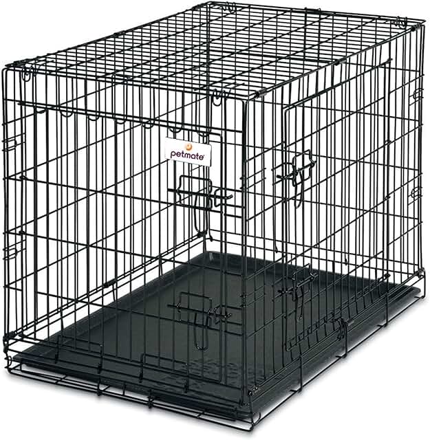 30-Inch 2-Door Wire Dog Kennel for Training