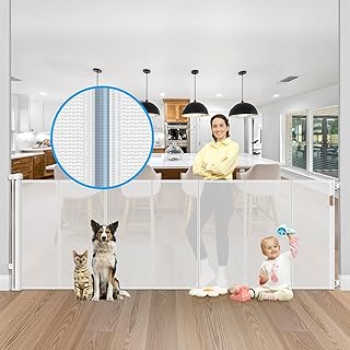 Tall and wide retractable baby and pet gate