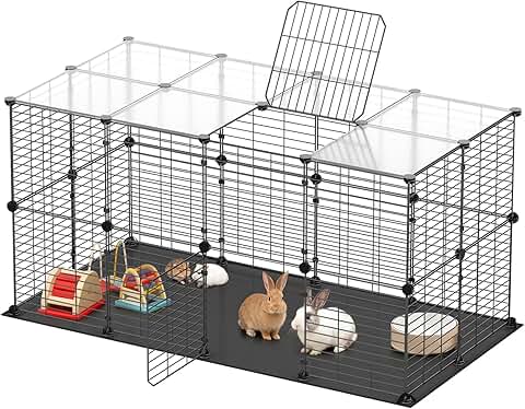 Small Animal Playpen with Waterproof Mat, 47.2" x 23.6"