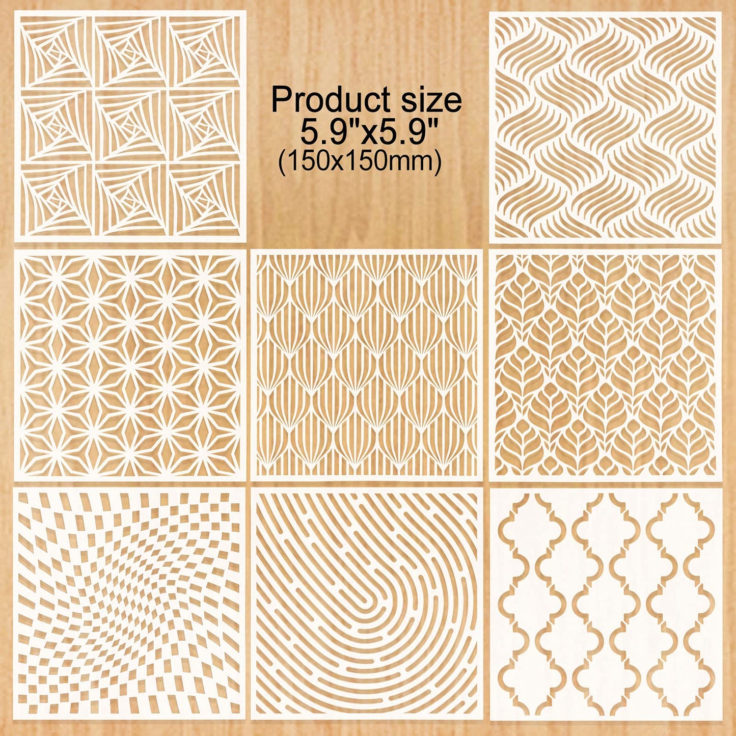 16-Pack 6x6 Inch Geometric Painting Templates