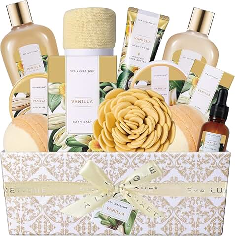 Spa Gift Basket with Vanilla Bath Set for Women