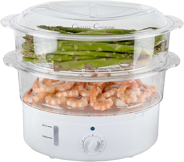 6.3 Quart Electric Vegetable and Rice Steamer with Timer