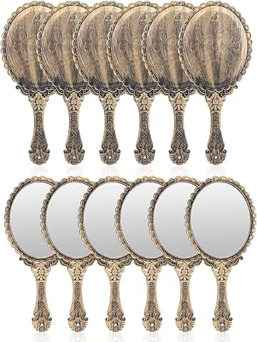 Set of 12 vintage princess handheld mirrors for women