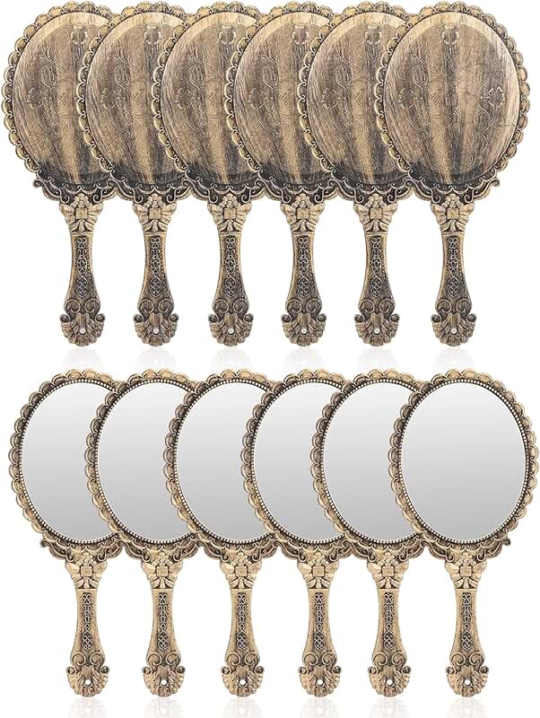 Set of 12 vintage princess handheld mirrors for women