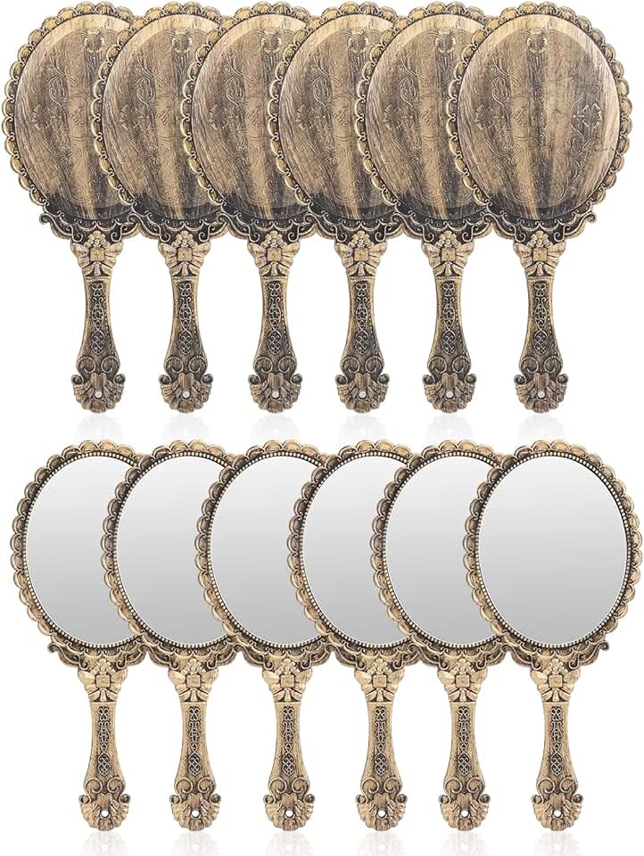 Set of 12 vintage princess handheld mirrors for women
