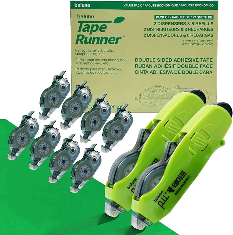 Double-sided tape with dispenser, 315 inches each