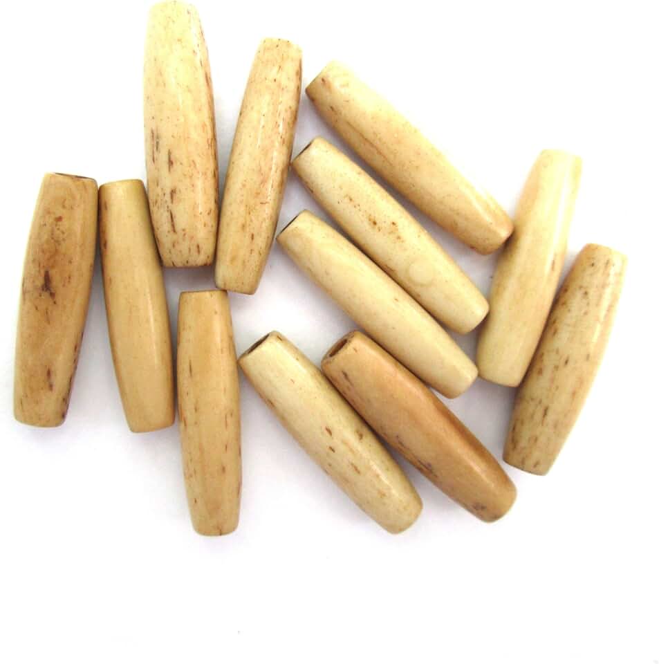 Antiqued Hairpipe Bone Beads, 1 inch, 25 pcs