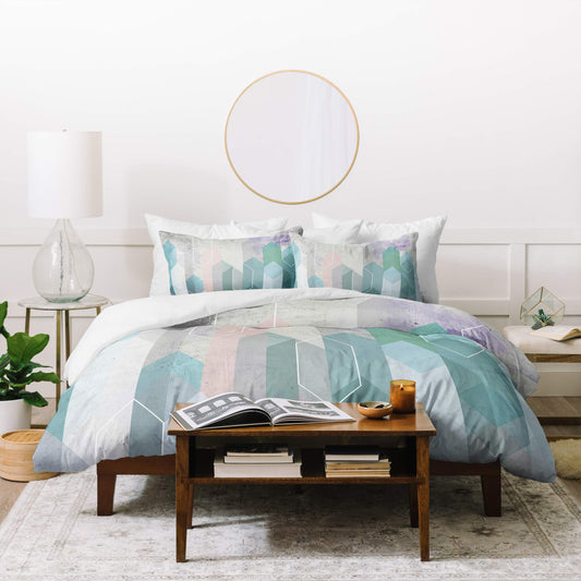 Emmanuela Carratoni Raw Gems Duvet Set with Two Pillow Shams, Queen/Full, Multi