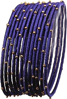 Mystical Handwoven Faux Silk Gold Ball Bangle for Women