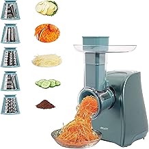 Electric Cheese and Vegetable Grater with 5 Attachments