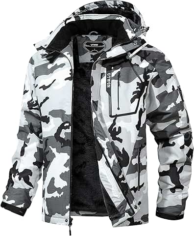 Men's Winter Waterproof Snow Ski Jacket with Hood