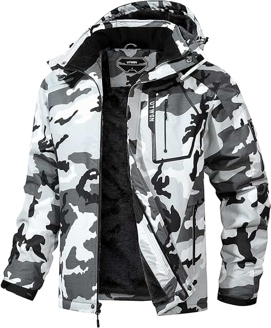 Men's Winter Waterproof Snow Ski Jacket with Hood