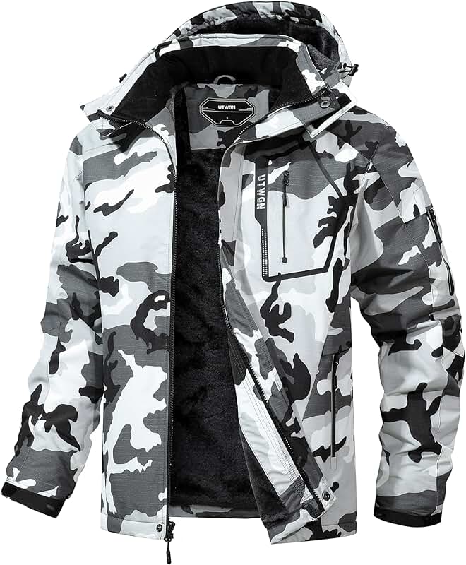 Men's Winter Waterproof Snow Ski Jacket with Hood