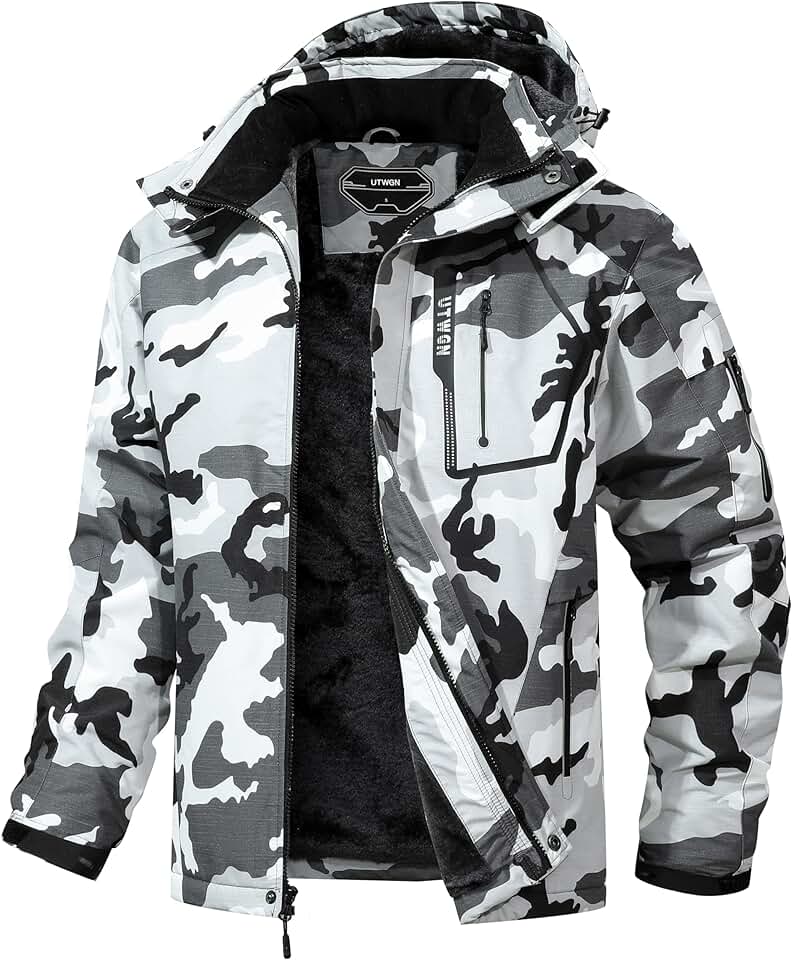 Men's Winter Waterproof Snow Ski Jacket with Hood
