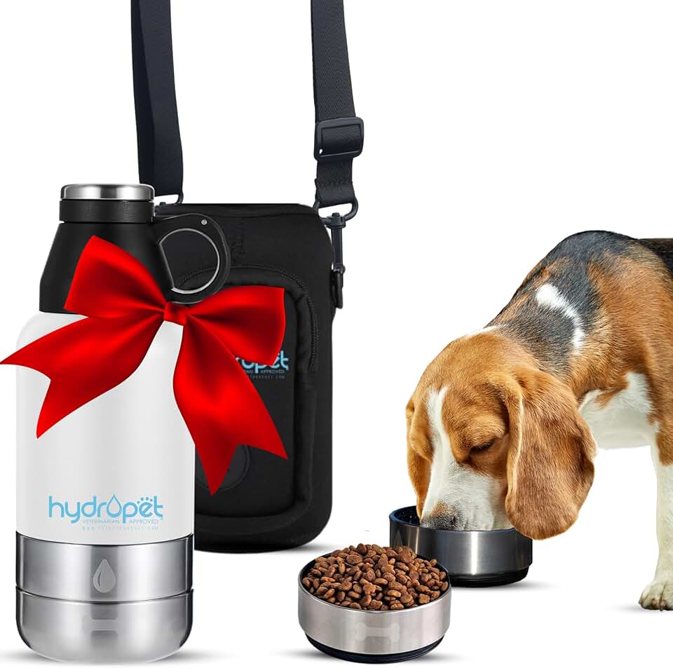 Portable Dog Water Bottle with Food Bowl