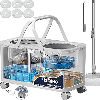 Compact 2025 Mop Bucket Set with 6 Mop Heads
