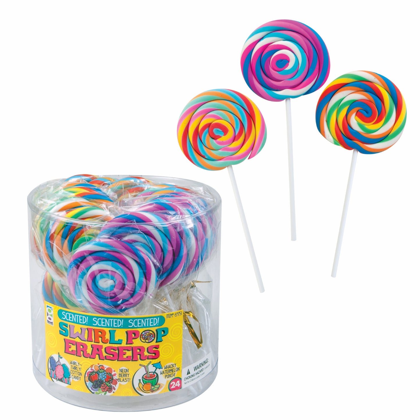 Swirl Pop Food Erasers Pack of 24