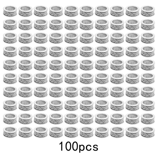 100pcs Antique Silver Rondelle Spacer Beads for Jewelry Making