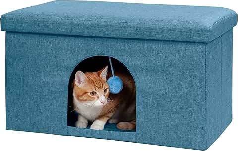 Indoor Pet House with Plush Toy in Ocean Blue