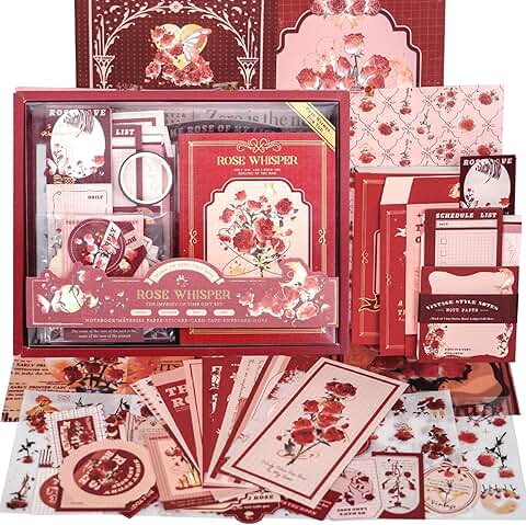 Vintage Rose Scrapbooking Kit with 123 Pieces