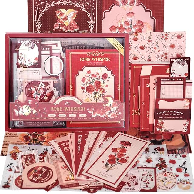 Vintage Rose Scrapbooking Kit with 123 Pieces