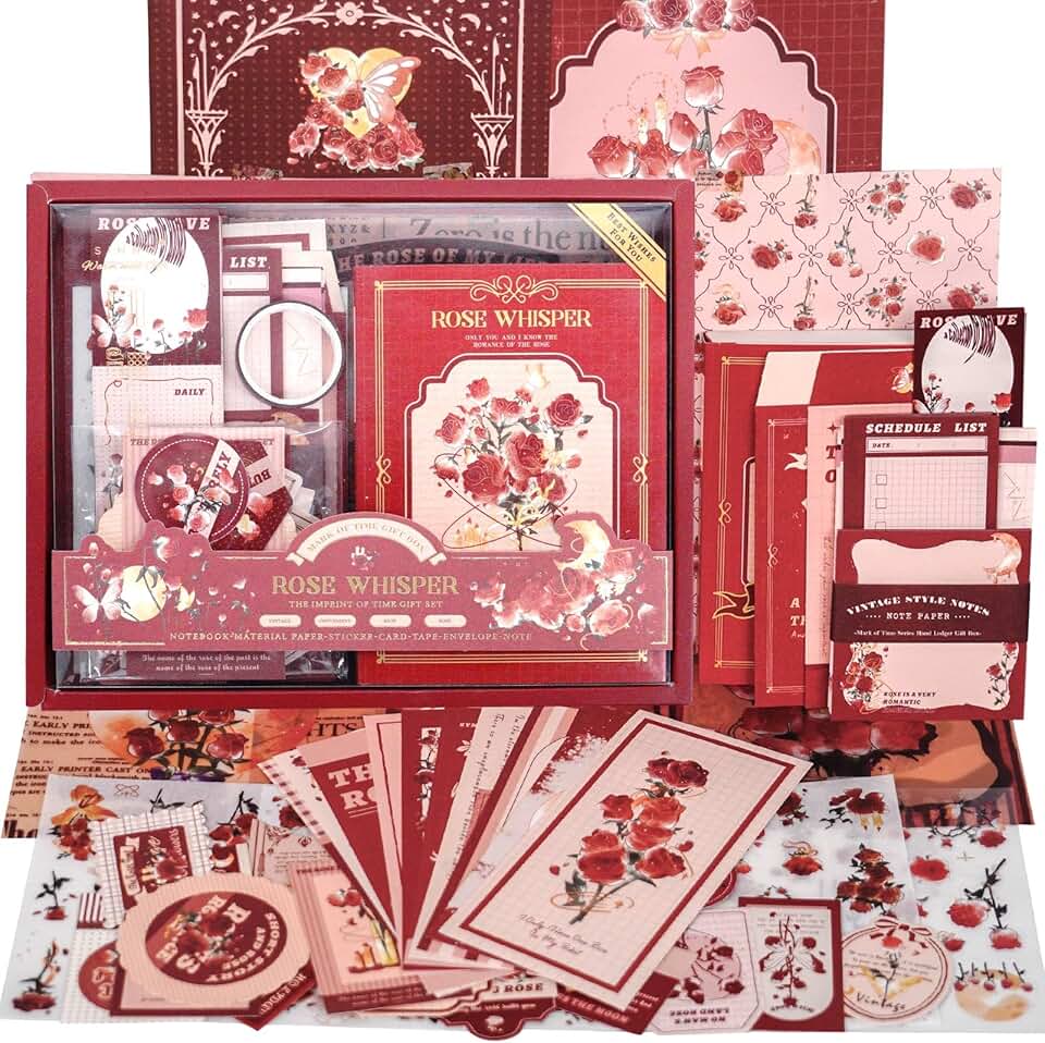 Vintage Rose Scrapbooking Kit with 123 Pieces