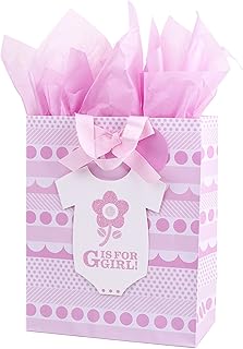 Large Baby Gift Bag with Tissue Paper for Girl