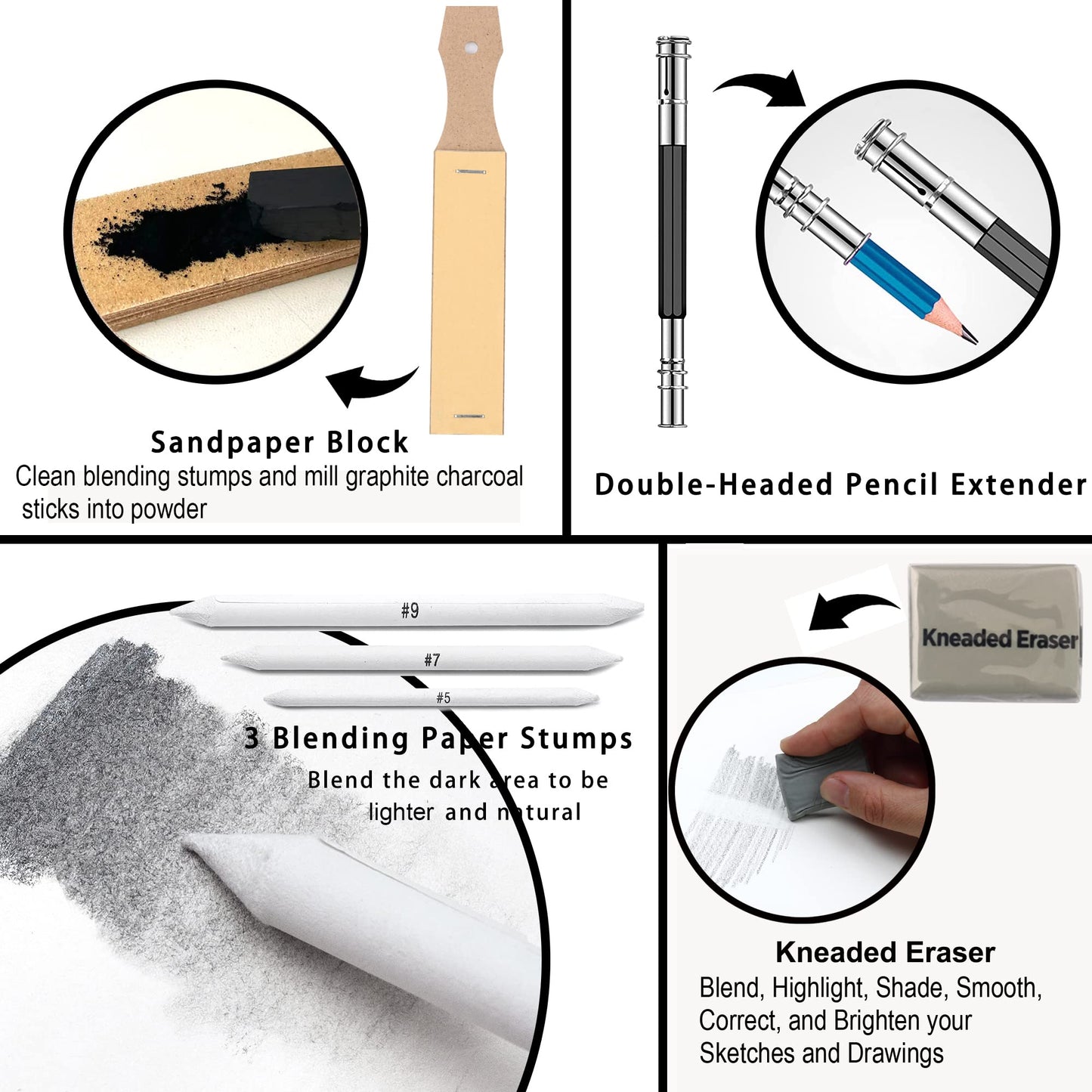 34-Pack Sketching Pencil Set with Sketchbook and Case