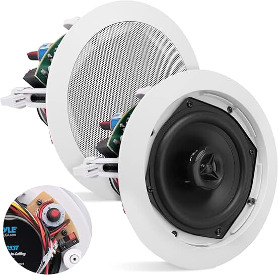 Ceiling Mount Speaker, 5.25", 300W, 2-Way, White