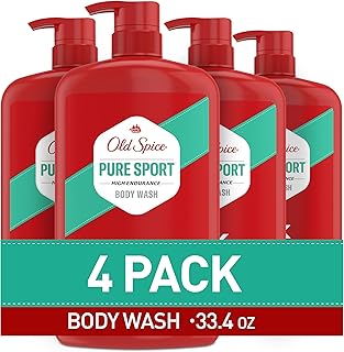 Men's Body Wash with Long-Lasting Fresh Scent, 33.4 oz (4 Pack)