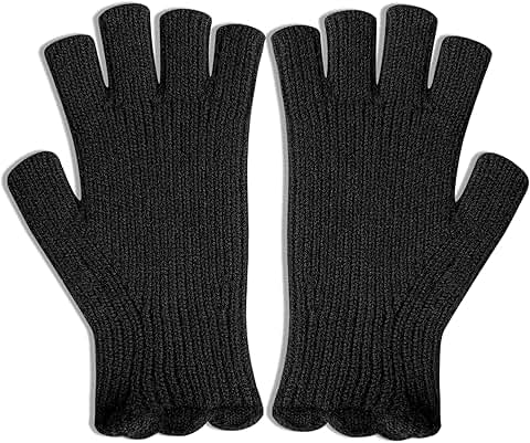 Black Fingerless Gloves for Women for Typing and More