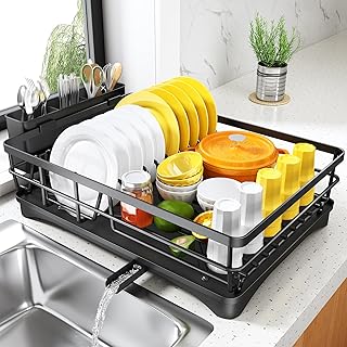 Large Dish Drying Rack with Drainboard for Kitchen Counter