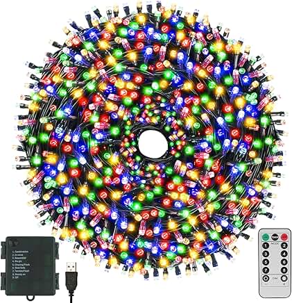 66FT 200 LED Waterproof Christmas String Lights with Timer