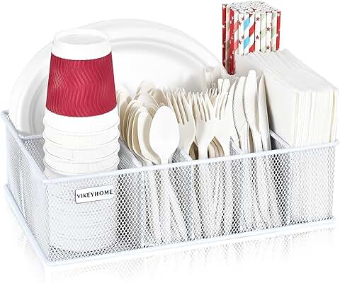 Metal Silverware Caddy with 6 Compartments