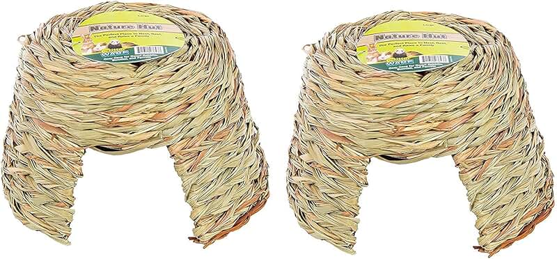 Two Large Willow and Grass Pet Huts